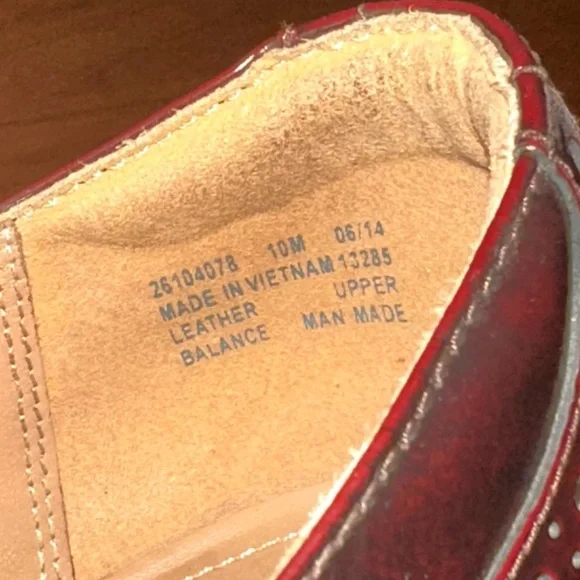 Clark’s Women’s Burgundy Genuine Leather Oxford Block Heels size 10 - Picture 6 of 8